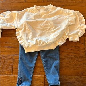 Habitual Cream and Blue Kids Matching Set